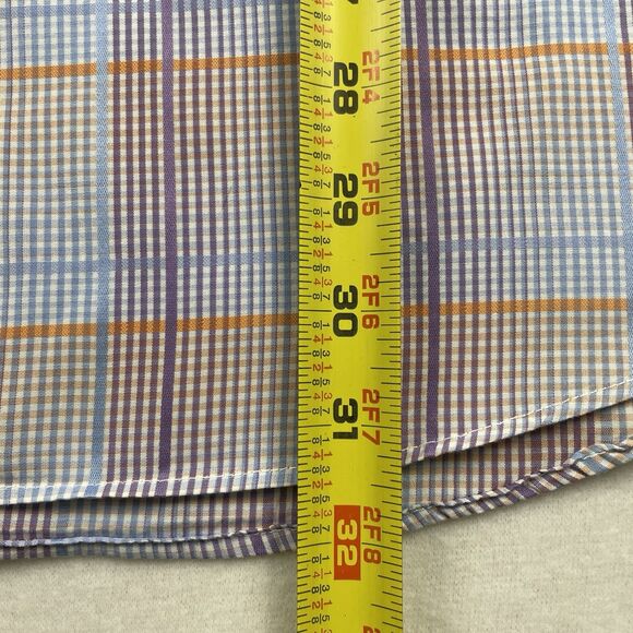Bugatchi Men Shirt Button Up Long Sleeve Seersucker Pastel Tattersall-XL - Picture 8 of 14